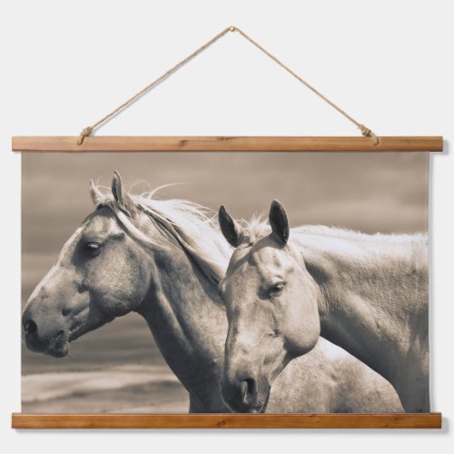 Quarter Horses On Canadian Prairie Hanging Tapestry