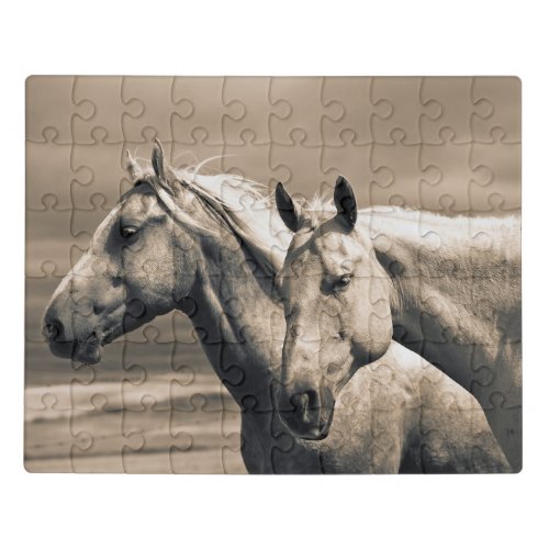 Quarter Horses On Canadian Prairie Jigsaw Puzzle