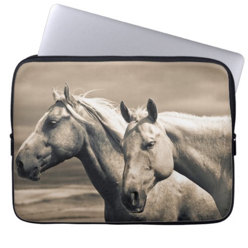 Quarter Horses On Canadian Prairie Laptop Sleeve