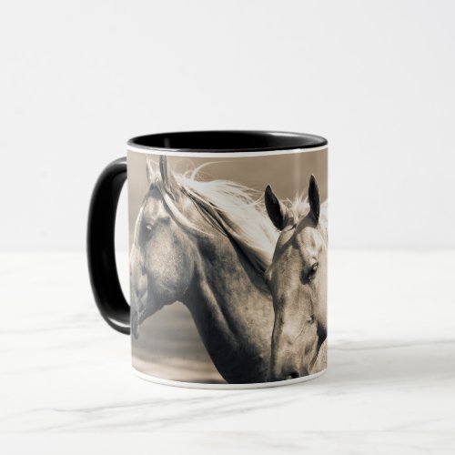 Quarter Horses On Canadian Prairie Mug