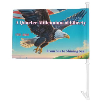 Quarter-Millennium Eagle Pride • 1776–2026 Car Flag