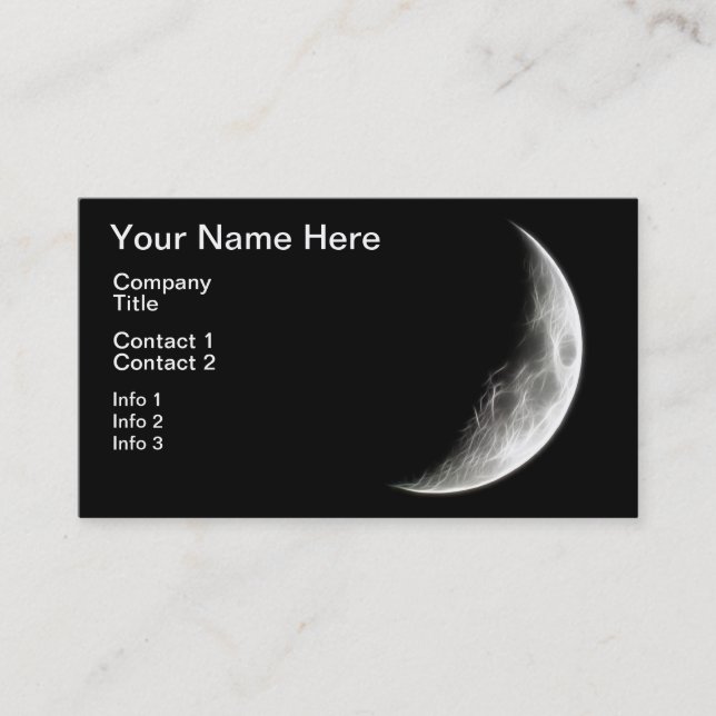Quarter Moon Lunar Planet Globe Business Card (Front)