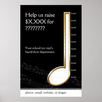 Quarter Note Music Gage Poster by FundraisingAndGoals at Zazzle