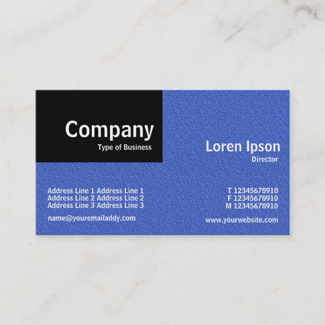 Quarter Patch - Blue Embossed Texture Business Card (Front)