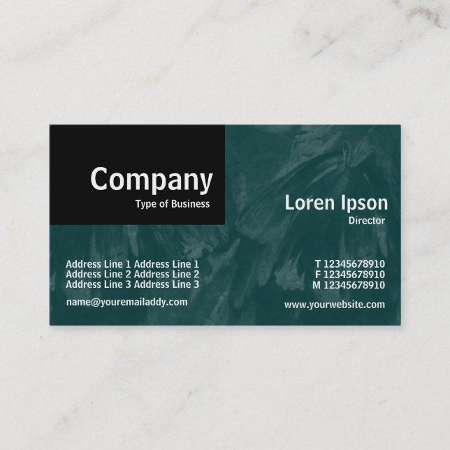 Quarter Patch - Dark Green Brushed Business Card (Front)
