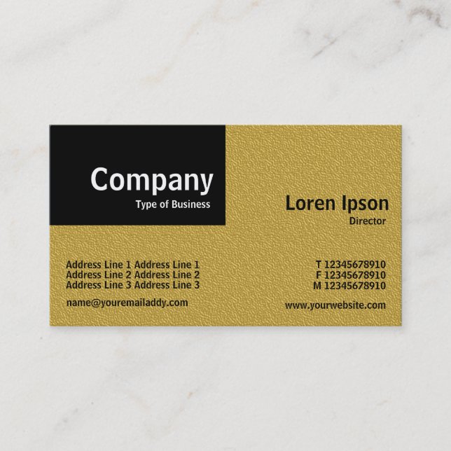 Quarter Patch - Ochre Embossed Texture Business Card (Front)