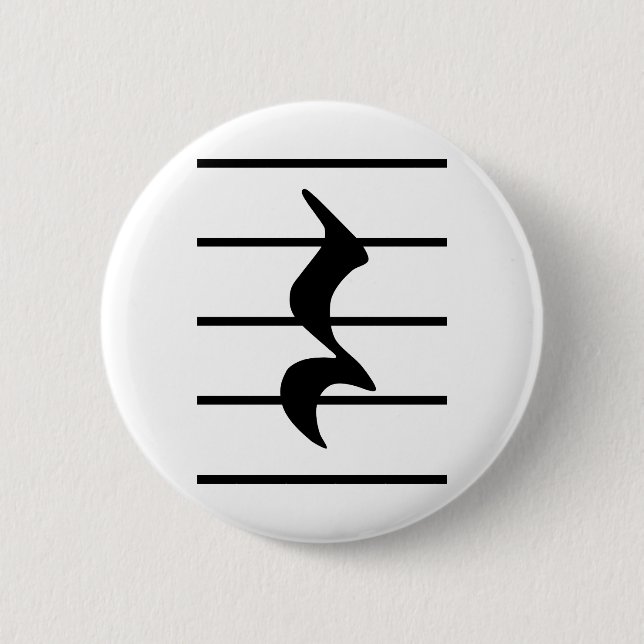 quarter rest pinback button (Front)