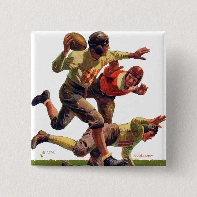 Quarterback Pass Pinback Button (Front)