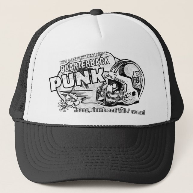 'Quarterback Punk' mesh truckers hat (Front)