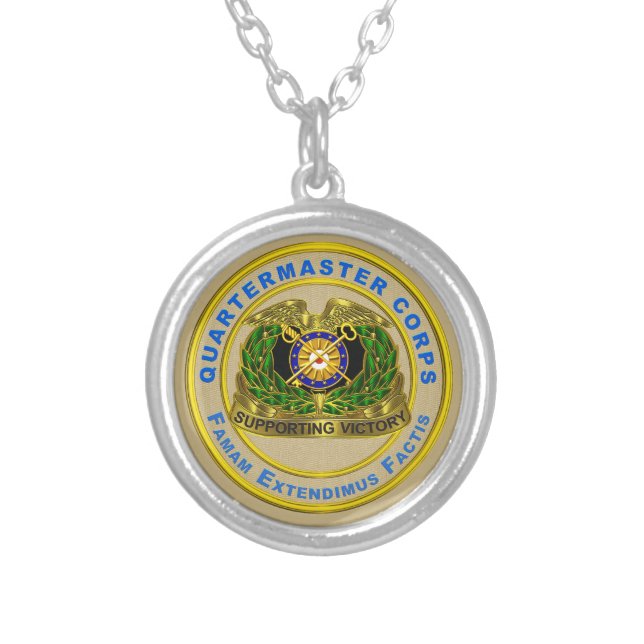 Quartermaster Corps  Silver Plated Necklace (Front)