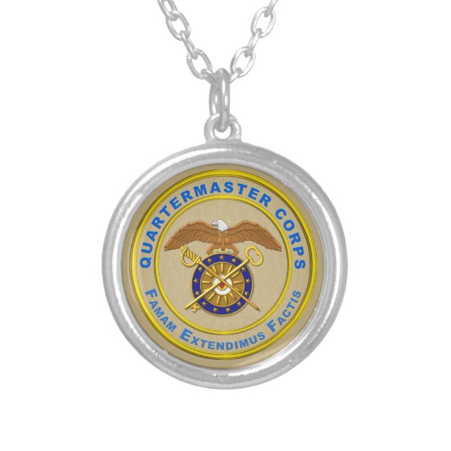 Quartermaster Corps  Silver Plated Necklace (Front)