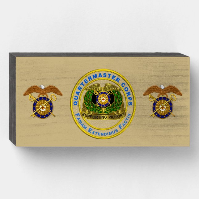 Quartermaster Corps Veteran Wooden Box Sign (Front Horizontal)