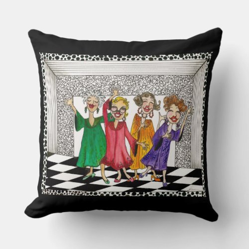 Quartet of Four Ladies Pillow