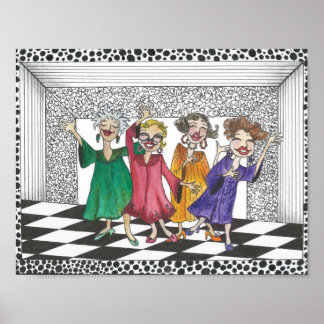 Quartet of Performing Gals  in all their Glory Poster