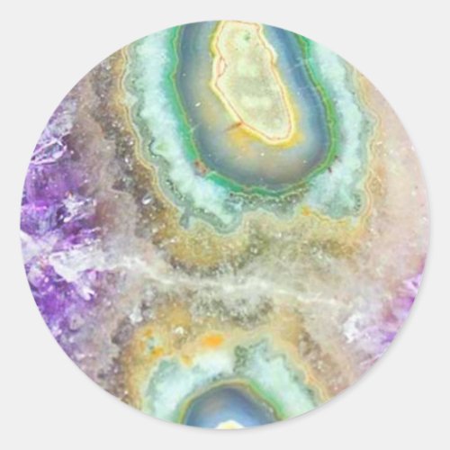 Quartz Candy Crystals Classic Round Sticker