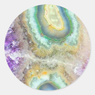Quartz Candy Crystals Classic Round Sticker