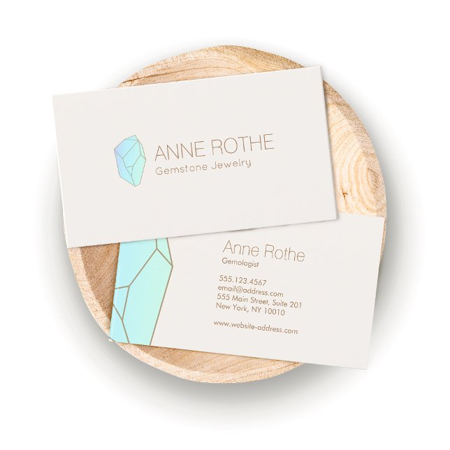 Quartz Crystal Healer and Jewelry Designer Logo Business Card (Creator Uploaded)