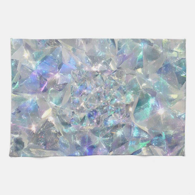 Quartz Crystal Sparkly Pattern Kitchen Towel (Horizontal)