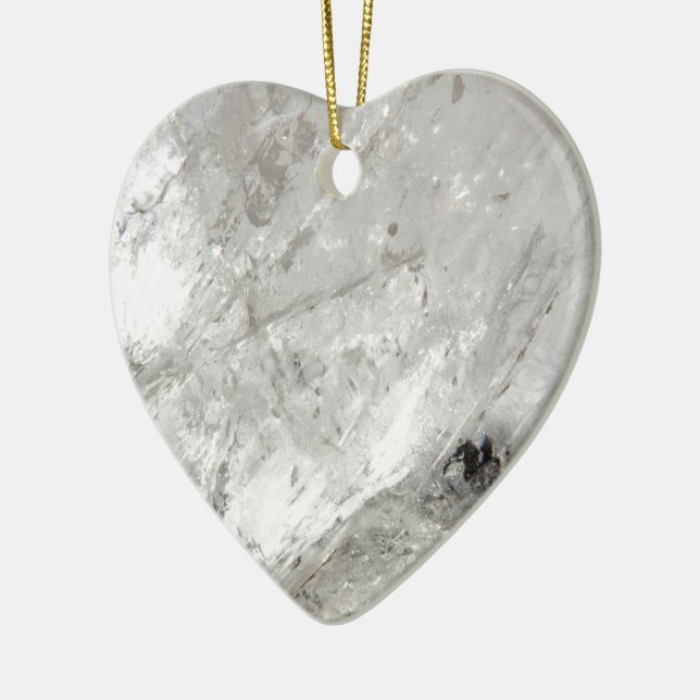 quartz crystal zen love healing stone sparkles ceramic ornament (Left)