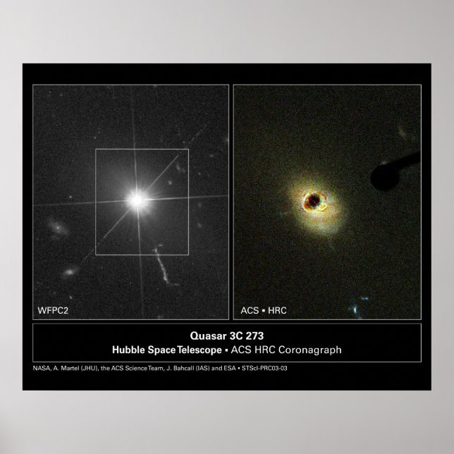 Quasar 3C 273 Hubble Telescope Poster (Front)
