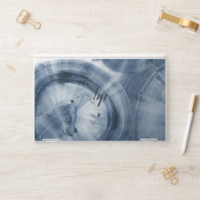 Quasars - Inky Blue Circles HP Laptop Skin (Desk)