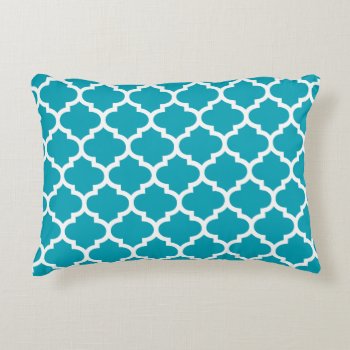 Quatrefoil Accent Pillow - Scuba Blue Pattern by Richard__Stone at Zazzle