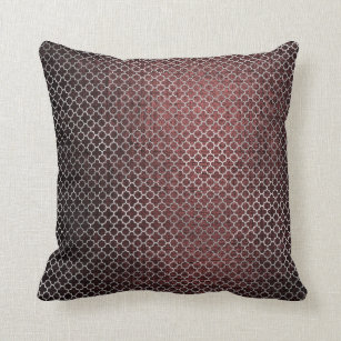 gray and burgundy pillows