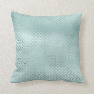 Blue Lumbar Pillow, Mint Green, Cobalt and Aqua Throw Pillows for