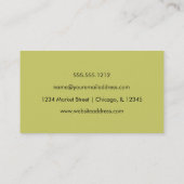Quatrefoil Background Business Card - olive (Back)