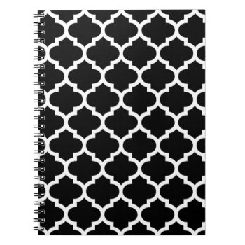 Quatrefoil Black And White Notepad Notebook by Richard__Stone at Zazzle