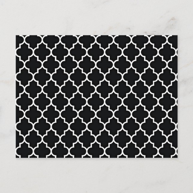 Quatrefoil Black and White Postcard (Front)