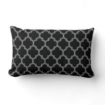 Quatrefoil Black White and Gray Pillows