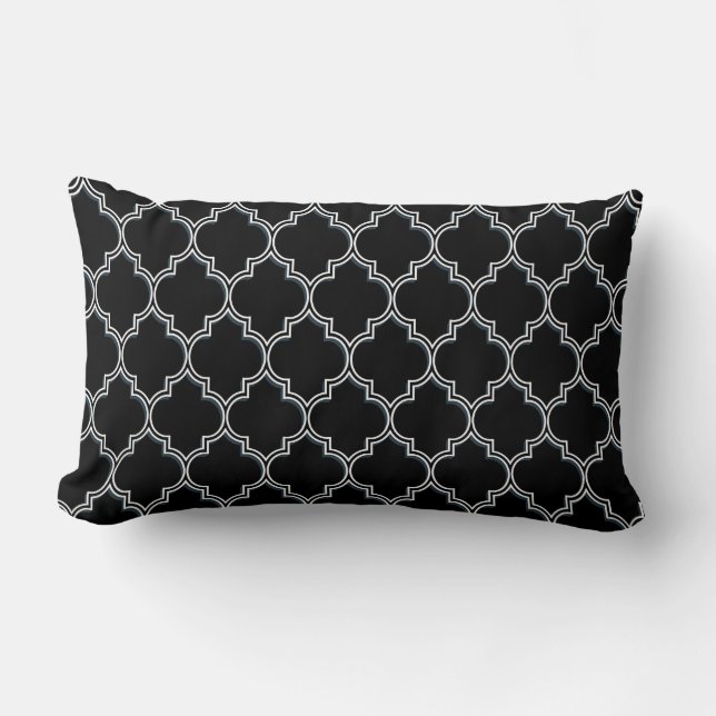 Quatrefoil Black White and Gray Pillows (Front)