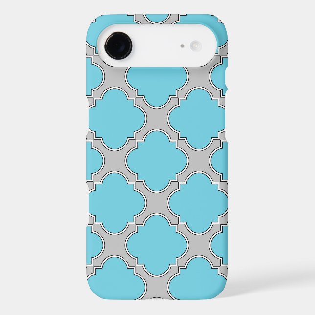 Quatrefoil blue and gray Case-Mate iPhone case (Back)