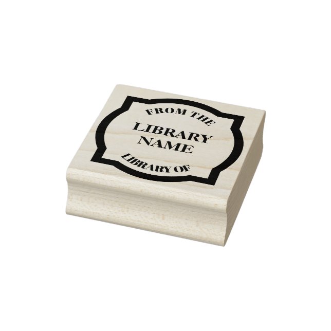 Quatrefoil Book Plate - Library Rubber Stamp (Stamp)