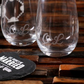 Quatrefoil Box Set: Stemless Glasses & Coasters (Glasses Detail)