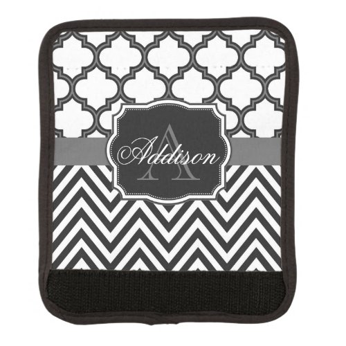 Quatrefoil Chevron Monogram Luggage Handle Wrap