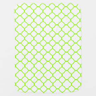 Quatrefoil Clover Pattern: Lime Green Baby Blanket