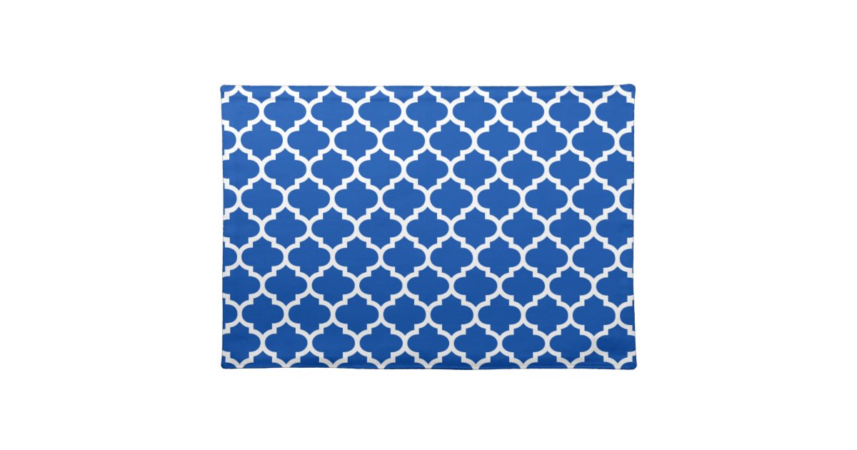 Quatrefoil Cobalt Blue Placemat Zazzle