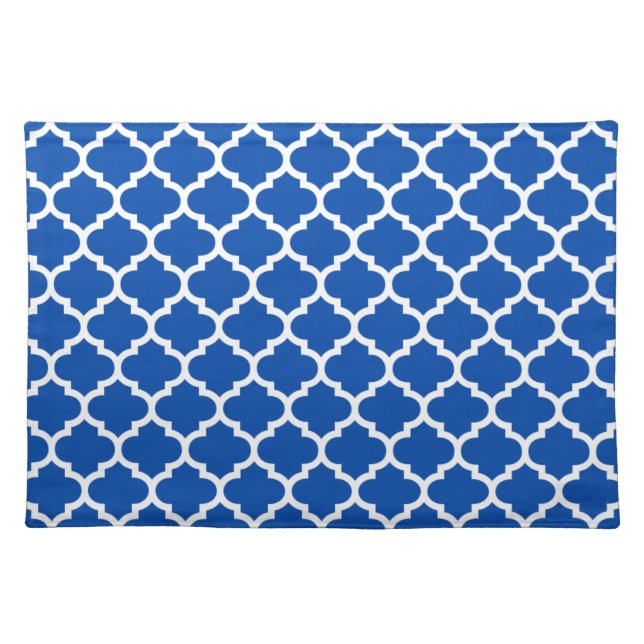 Quatrefoil Cobalt Blue Placemat (Front)