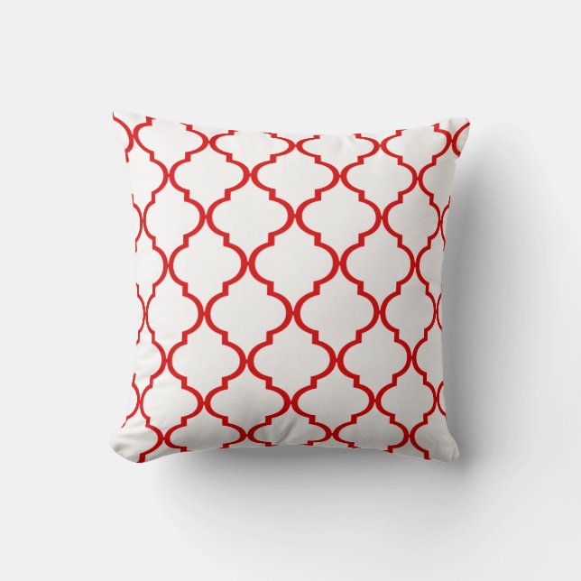 Quatrefoil DIY CHOOSE YOUR OWN COLOR | red Throw Pillow (Front)