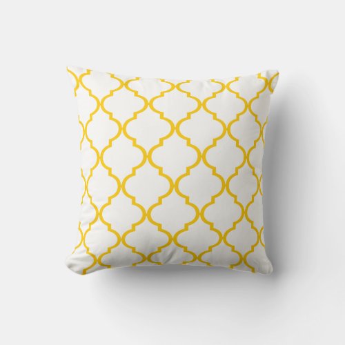 Quatrefoil DIY CHOOSE YOUR OWN COLOR  yellow Throw Pillow