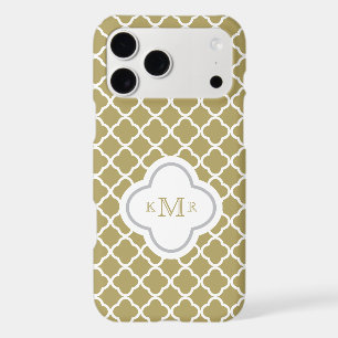 Quatrefoil Gold White Pattern Stylish Monogram iPhone 17 Pro Max Case