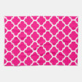 Quatrefoil Hot Pink Kitchen Towels | Zazzle