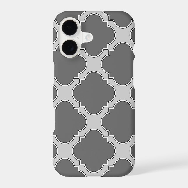 Quatrefoil in shades of gray Case-Mate iPhone case (Back)