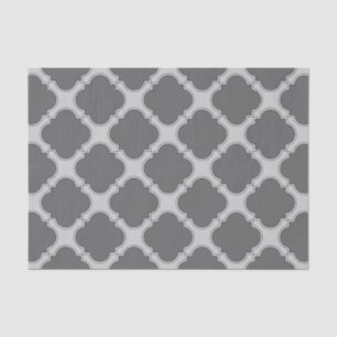 Quatrefoil in shades of gray tissue paper