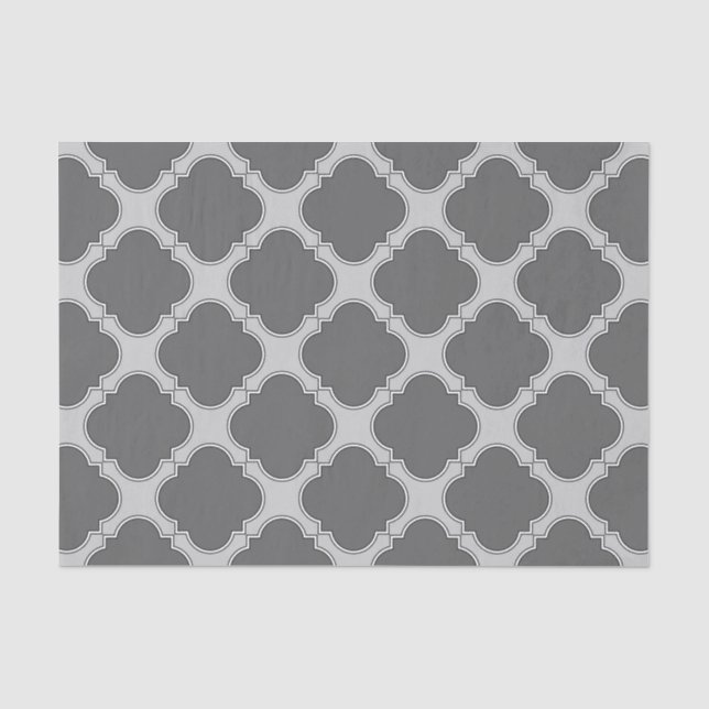 Quatrefoil in shades of gray tissue paper (Front)
