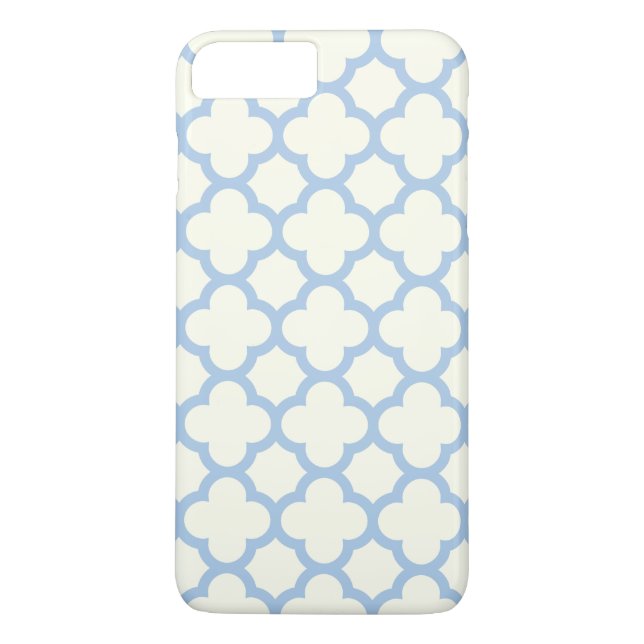 Quatrefoil iPhone & Plus Case in Pale Blue (Back)