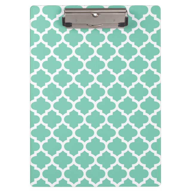 Quatrefoil Lattice Trellis Pattern Any Color Clipboard (Front)