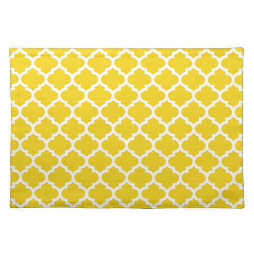 Quatrefoil Lemon Yellow Placemat